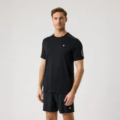 Ace Mesh Panel T-Shirt, Black Beauty