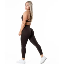 Aura Seamless Scrunch Tights, Brun