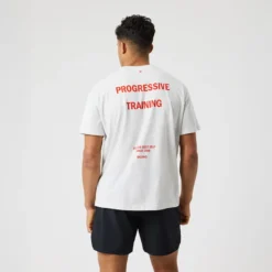 Borg Gym Oversized T-Shirt, Ultra Light Grey Melange