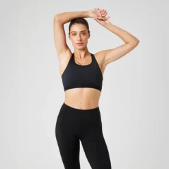 Borg Low Support Sports Bra, Black Beauty