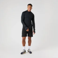 Borg Midlayer Half Zip, Black Beauty
