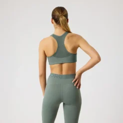Borg Mid Support Sports Bra, Agave Green