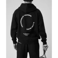 Borg Oversized Hoodie, Black Beauty