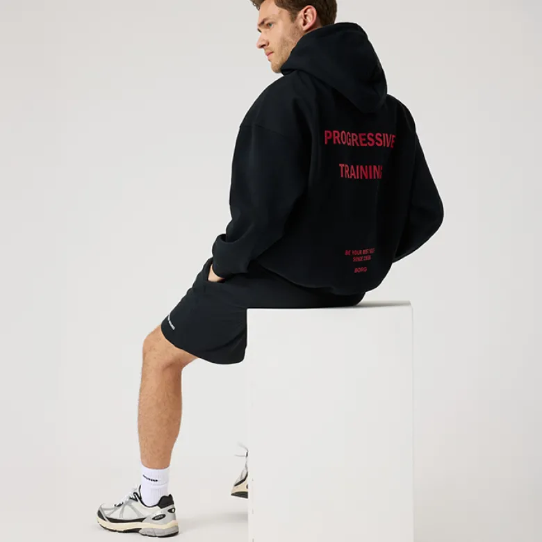 Borg Oversized Hoodie, Black Beauty