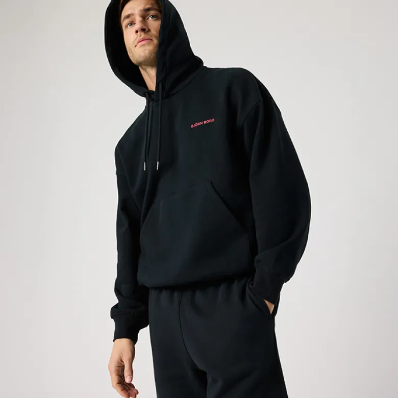 Borg Oversized Hoodie, Black Beauty