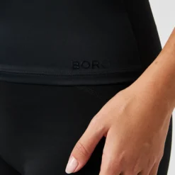 Borg Soft Racerback Tank Top, Black Beauty