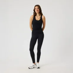 Borg Soft Racerback Tank Top, Black Beauty
