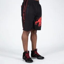 Buffalo Old School Workout Shorts, Black/Red