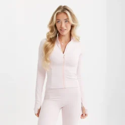Butter Soft Zip Cardigan Pink Blush