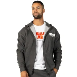 Classic Oversized Zipped Hoodie, Dark Grey Melange