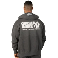 Classic Oversized Zipped Hoodie, Dark Grey Melange