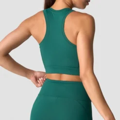 Contrast Sports Bra, Deep Emerald