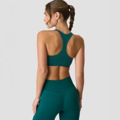 Define Seamless Racer Back Sports Bra, Petrol Green