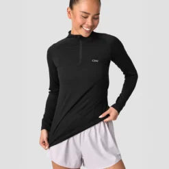 Define Seamless 1/4 Zip, Black