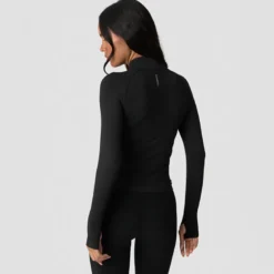 Define Seamless Zip Long Sleeve, Black
