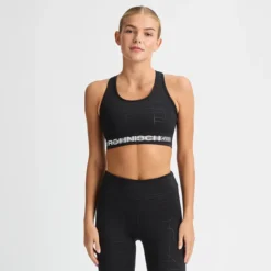 Emblem Racerback Sportsbra, Blackogo Emboss