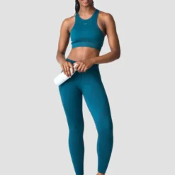 Endurance Seamless Sports Bra, Teal