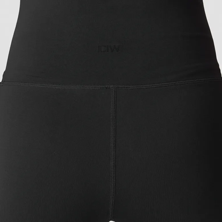 Essence Seamless Fold Over Flared Pants, Black