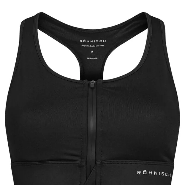 Essential Zip Sportsbra, Black
