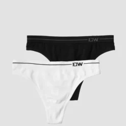 Everyday Seamless Thong 2-pack, Black/White