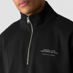 Everyday 1/4 Zip Sweatshirt Print, Black