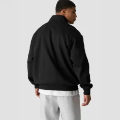 Everyday 1/4 Zip Sweatshirt Print, Black