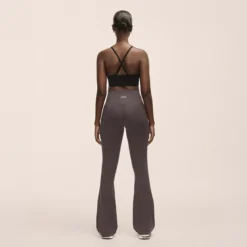Flare High Waist Pant Dk Grey