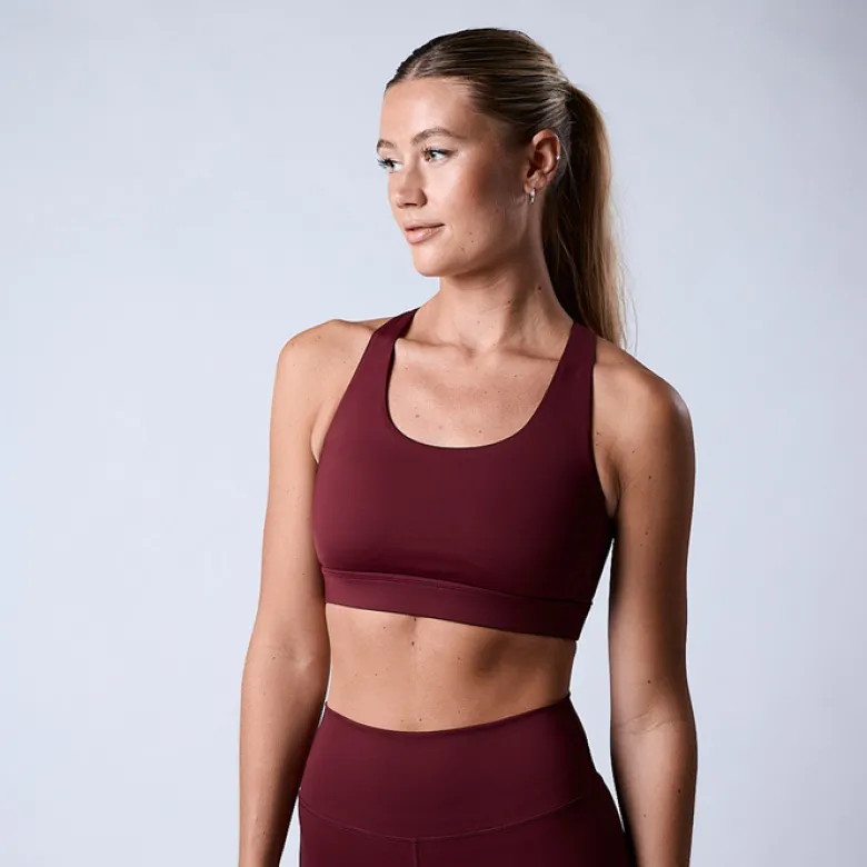Fuse Sport Bra, Dark Red