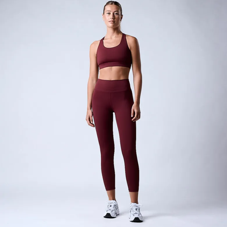 Fuse V-shape 7/8 tights, Dark Red