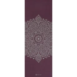 Gaiam Midnight Plum Sundial Flower Yoga Mat 5 mm