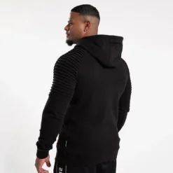 Georgia Zipped Hoodie, Black