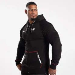 Georgia Zipped Hoodie, Black