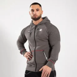 Georgia Zipped Hoodie, Grey