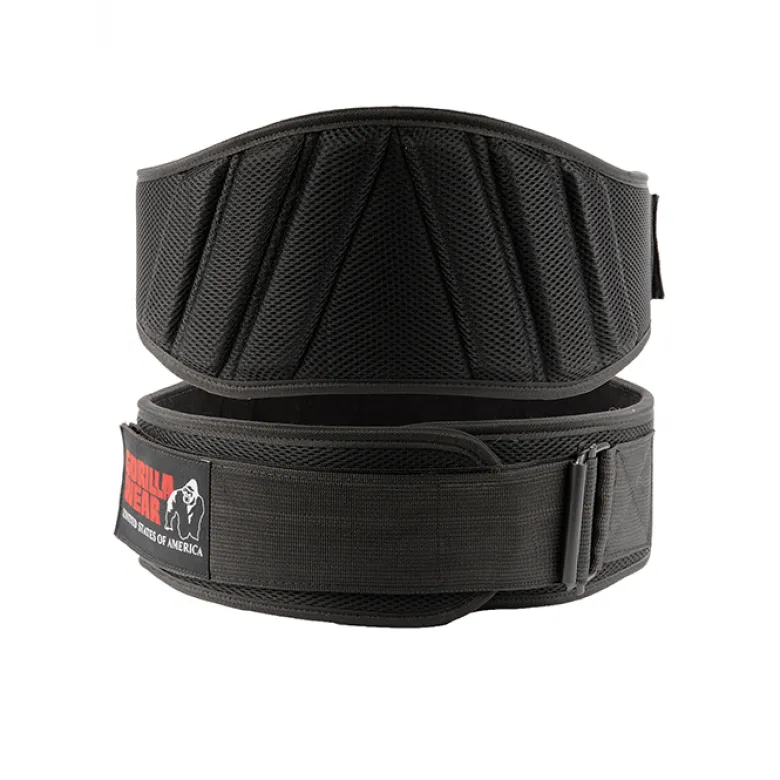 Gorilla Wear 6 Inch Padded Mesh Lifting Belt, black, S