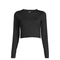 Graphic Crop Long Sleeve, Black