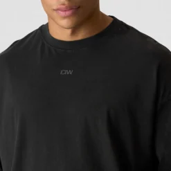 Grit Stonewashed Long Sleeve Print, Black