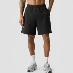 Grit Stonewashed Sweatshorts, Black