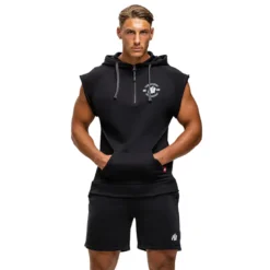 Huntley Sleeveless Hoodie, black