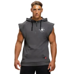 Huntley Sleeveless Hoodie, dark grey