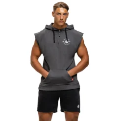 Huntley Sleeveless Hoodie, dark grey
