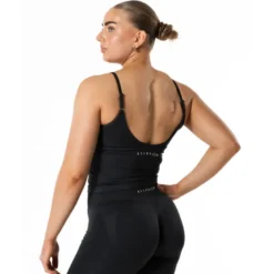 Hybrid Seamless Tank Top, Jet Black