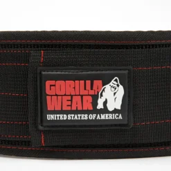 4 Inch Nylon Belt, black/red