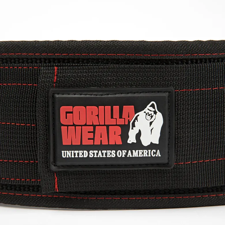 4 Inch Nylon Belt, black/red