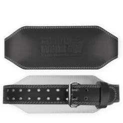 6 Inch Padded Leather Belt, Black/Black