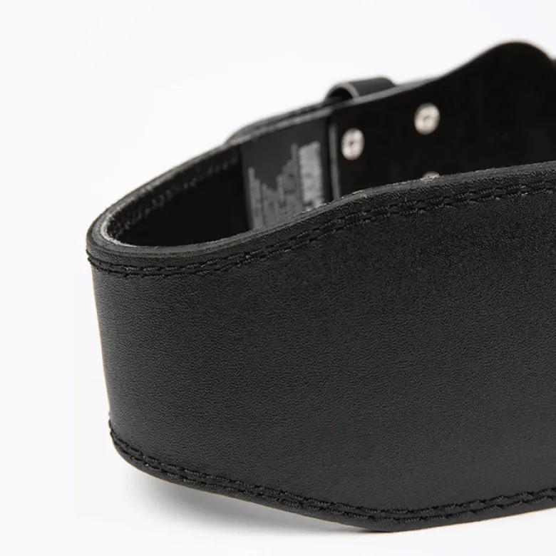 4 Inch Padded Leather Belt, Black/Red