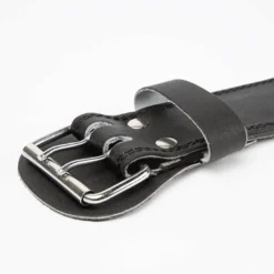 4 Inch Padded Leather Belt, Black/Red