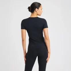 Jacquard SS Top, Black