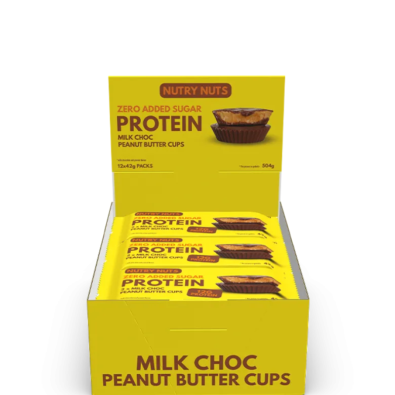 Låda Nutry Nuts Protein Peanut Butter Cups 42 g Milk Chocolate