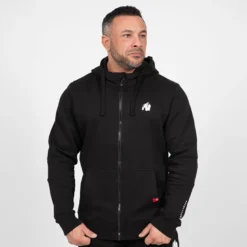 Leon Zipped Hoodie, Black