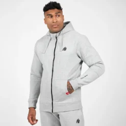 Leon Zipped Hoodie, Grey
